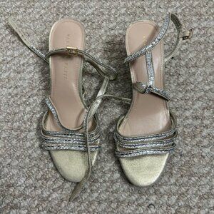 Kelly & Katie Wedge Summer Sand Rhinestone Shoe size 6.5 silver